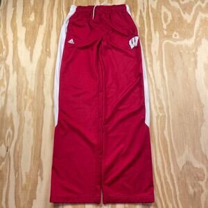 Vintage Y2K Adidas Wisconsin Badgers Track Pants – Red/White – Men’s M